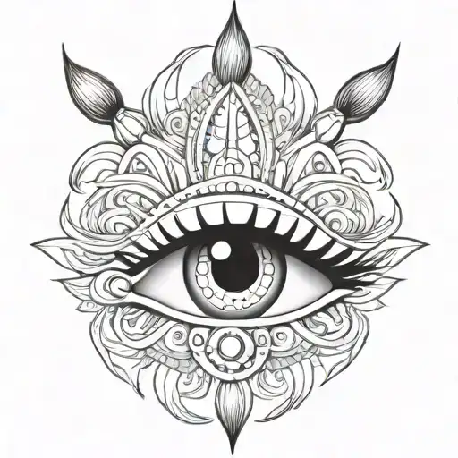 shiva third eye and corns  tattoo design idea