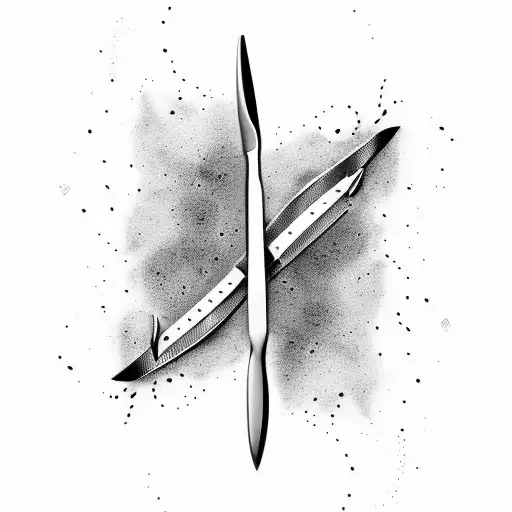 vintage scissors with melting burning handle  tattoo design idea