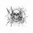 scissors with melting handle  tattoo design idea