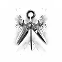 scissors with melting handle  tattoo design idea