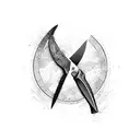scissors with melting handle  tattoo design idea