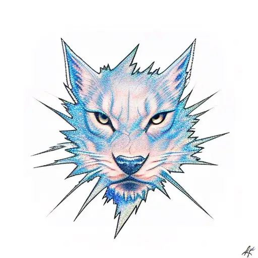 lightning transitioning into molecules tattoo design idea