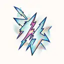 lightning transitioning into molecules tattoo design idea