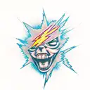 lightning transitioning into molecules tattoo design idea