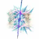 lightning transitioning into molecules tattoo design idea