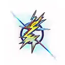 lightning transitioning into molecules tattoo design idea