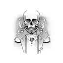 A man carrying a corpse tattoo design idea