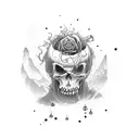 A man carrying a corpse tattoo design idea