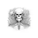 A man carrying a corpse tattoo design idea