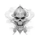 A man carrying a corpse tattoo design idea