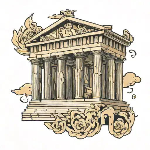 Parthenon greece stamp tatto   tattoo design idea