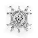 luffy one pie e tattoo design idea