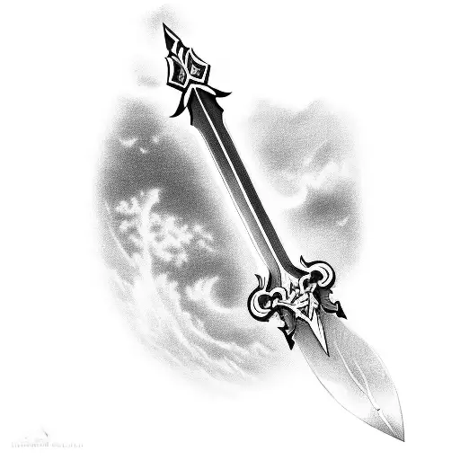 master sword with the name Link going down the blade tattoo design idea