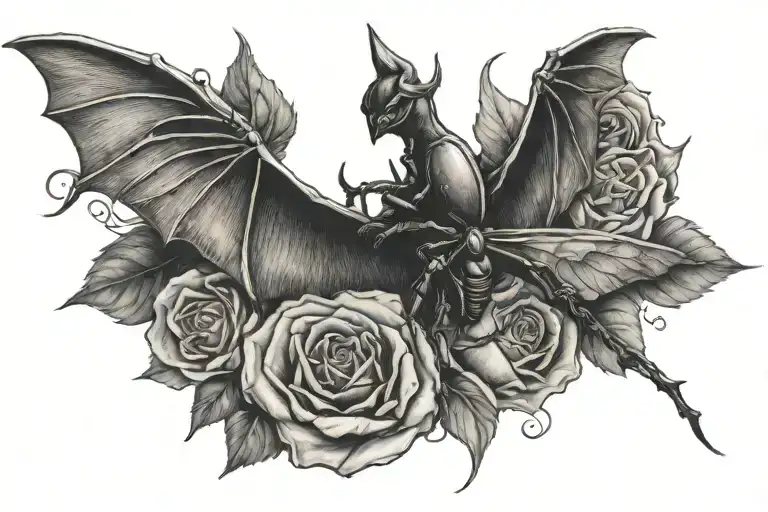 Forearm tattoo that says "love the unloved", surrounded by a bat, black widow spider, and snake. tattoo design idea