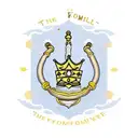 the words"1K Family" in gold lettering in front of a kings crown in a gangster style tattoo design idea