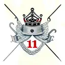 the letter and number "1K" in red with a kings crown in the background. gangster style tattoo design idea