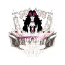 Hades and Persephone in the Underworld tattoo design idea