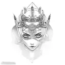 An intricate tattoo design combining elements of a beautiful woman and a powerful samurai warrior tattoo design idea