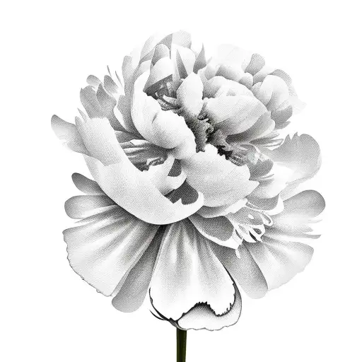 Peony with polish tattoo design idea