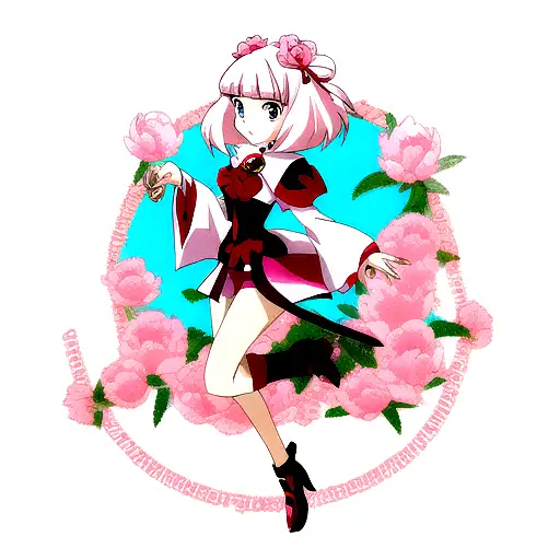 Peony with polish tattoo design idea