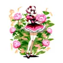 Peony with polish tattoo design idea