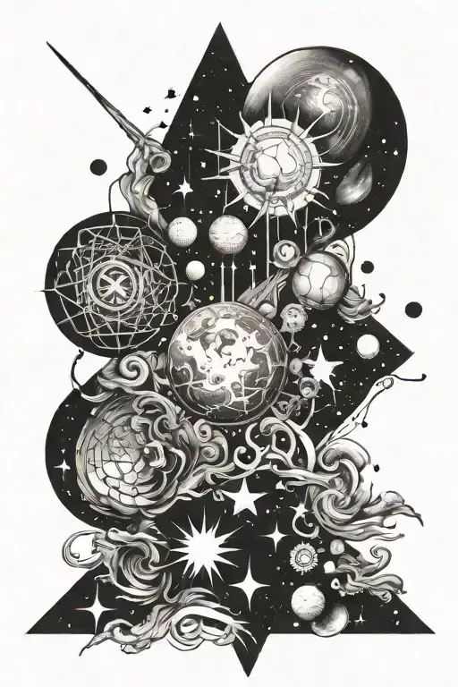 universe power tattoo design idea