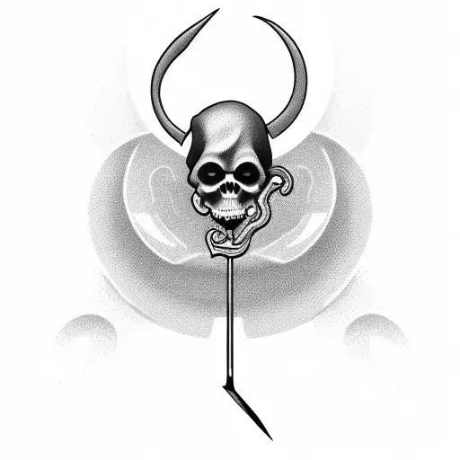 grim reaper with clock hanging from scythe tattoo design idea
