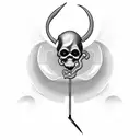 grim reaper with clock hanging from scythe tattoo design idea