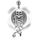 grim reaper with clock hanging from scythe tattoo design idea