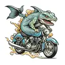 dolphin catfish motorcycle  tattoo design idea