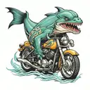 dolphin catfish motorcycle  tattoo design idea