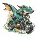 dolphin catfish motorcycle  tattoo design idea