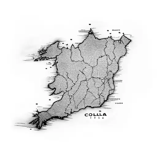 map of Colombia tattoo design idea