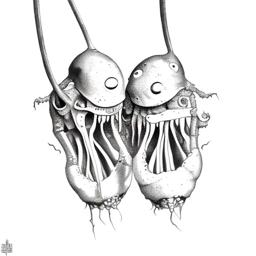 rotting two peas in a pod tattoo design idea