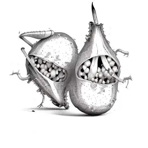 rotting two peas in a pod tattoo design idea