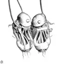 rotting two peas in a pod tattoo design idea
