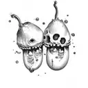 rotting two peas in a pod tattoo design idea