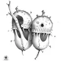 rotting two peas in a pod tattoo design idea