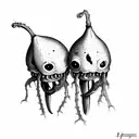 rotting two peas in a pod tattoo design idea