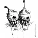 rotting two peas in a pod tattoo design idea