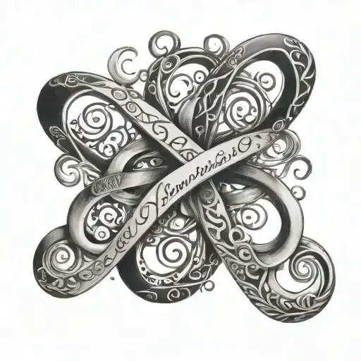 name of my kids Paul,Lukas and my godchildren Amelie,Elias in a infinity symbol tattoo design idea