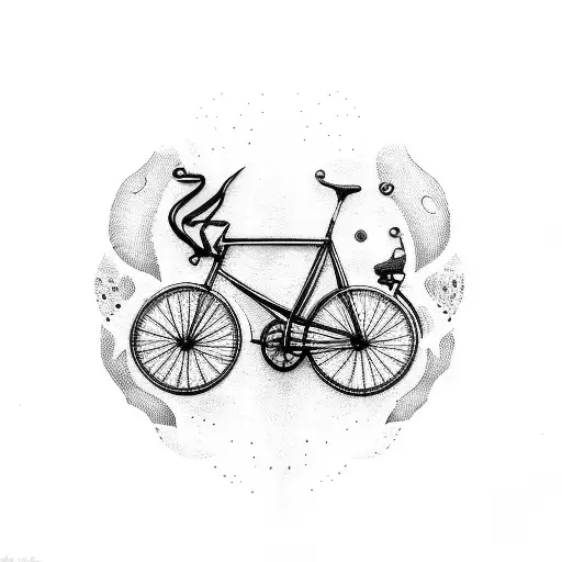 bicycle suspension tattoo design idea