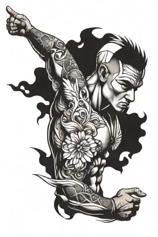 athletic man tattoo design idea