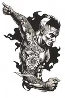 athletic man tattoo design idea