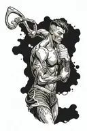 athletic man tattoo design idea