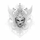 venetian mask  tattoo design idea