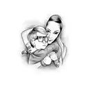 A symbolic tattoo representing the love for your family and Adelina in a black-grey style tattoo design idea