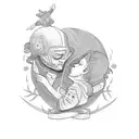 A symbolic tattoo representing the love for your family and Adelina in a black-grey style tattoo design idea