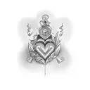 A symbolic tattoo representing the love for your family and Adelina in a black-grey style tattoo design idea