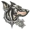 Doberman crest tattoo design idea